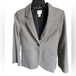 EUC H&M Women’s Black and White Houndstooth Checkered Blazer XS